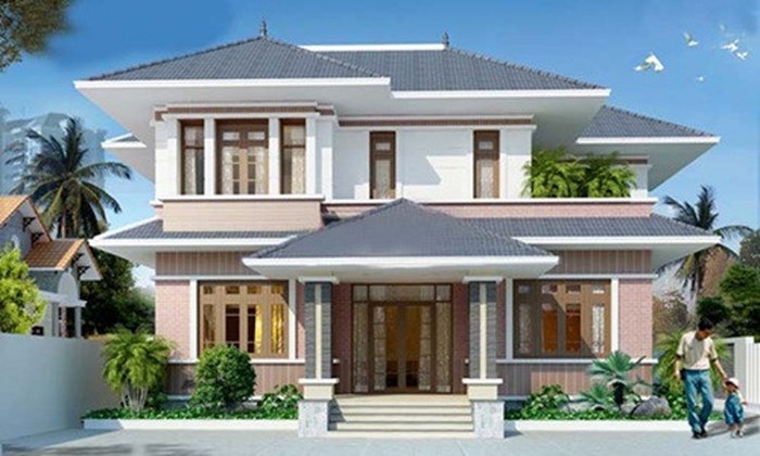 Nhà 2 tầng mang dáng dấp của một biệt thự nhỏ sang trọng