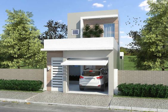 Phối cảnh 3D nhà ống 2 tầng hiện đại