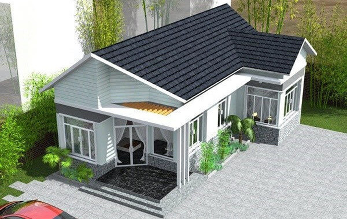 nhà cấp 4 chữ L