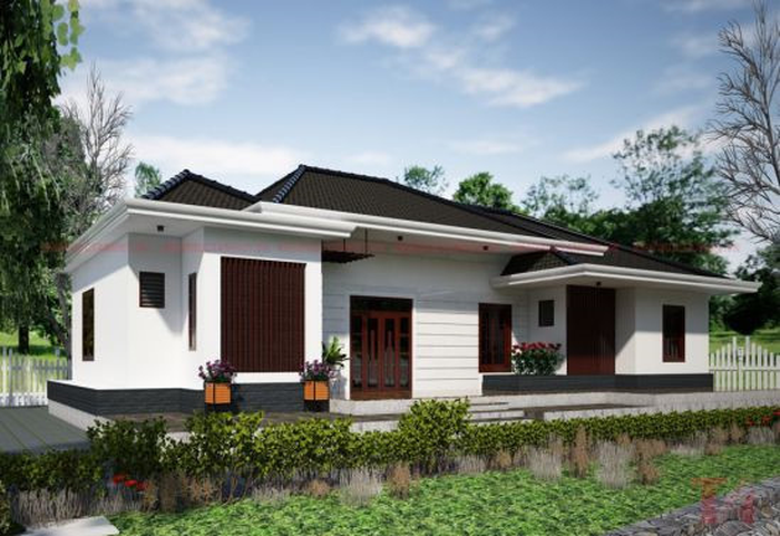 Mẫu nhà cấp 4 truyền thống với kiến trúc 3 gian