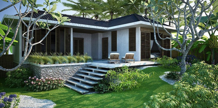 nhà cấp 4 sân vườn rộng thoáng