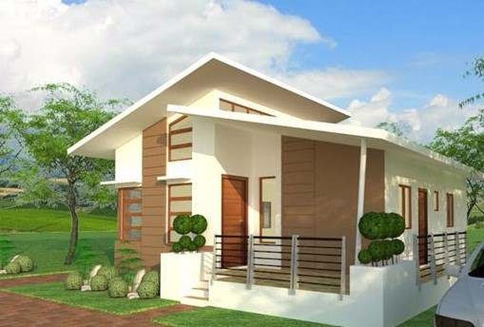 Nhà 1 tầng mái lệch với các mặt cắt không cân xứng kết nối thân thiện với môi trường tự nhiên.