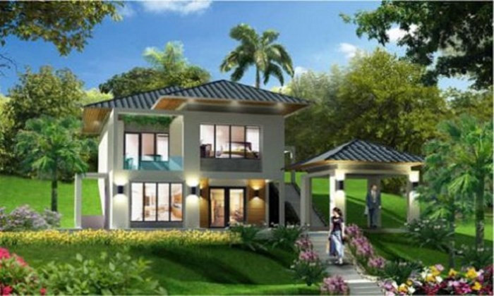 biệt thự giữa vườn