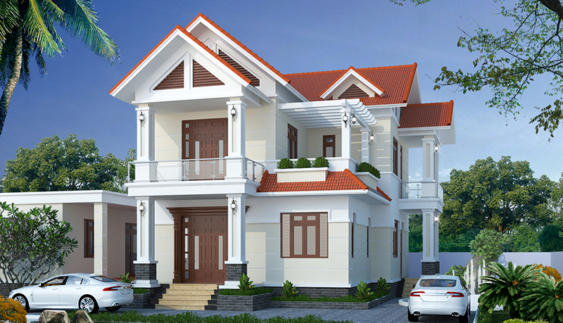 biệt thự 2 tầng mái Thái