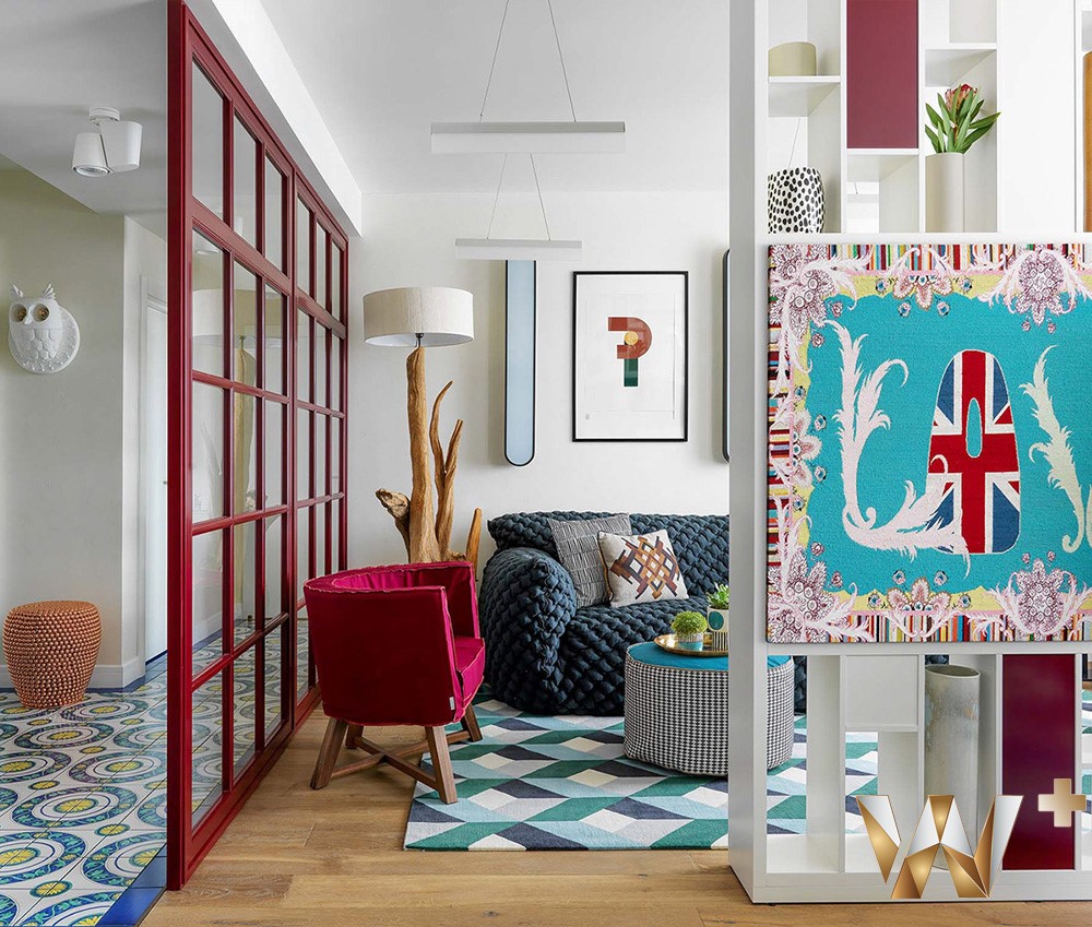 hình ảnh bên trong căn hộ chung cư phong cách Color Block