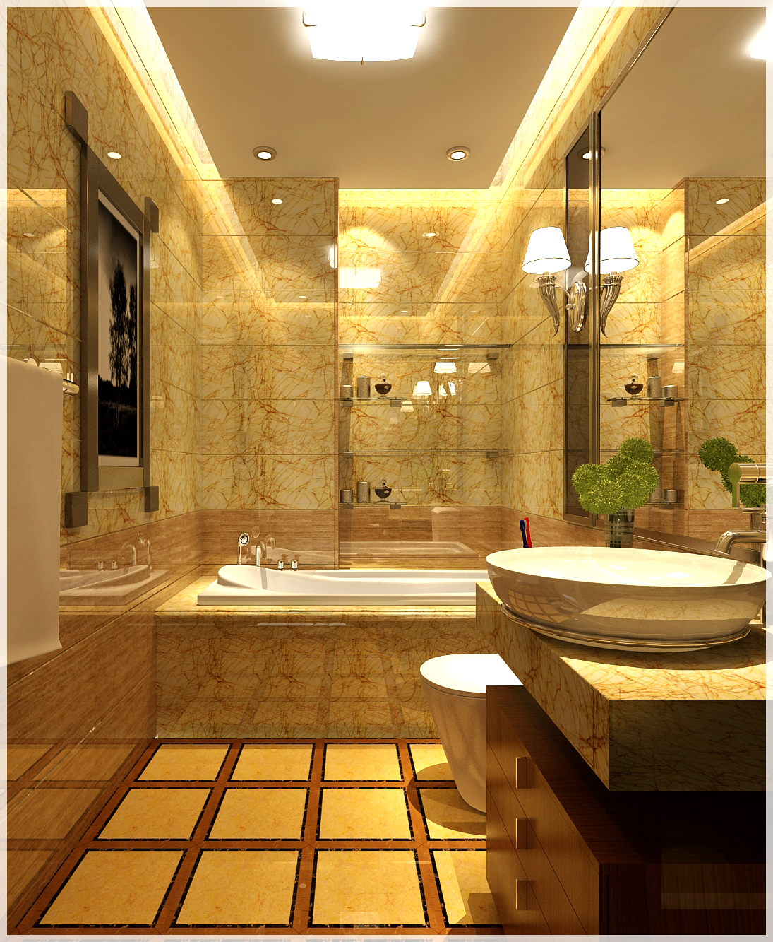 hình ảnh phòng vệ sinh tiện nghi trong nhà lô 4 tầng hiện đại