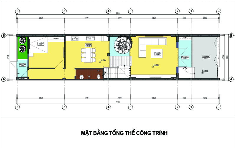 hình ảnh bản vẽ thiết kế mặt bằng tổng thể nhà lô 3 tầng