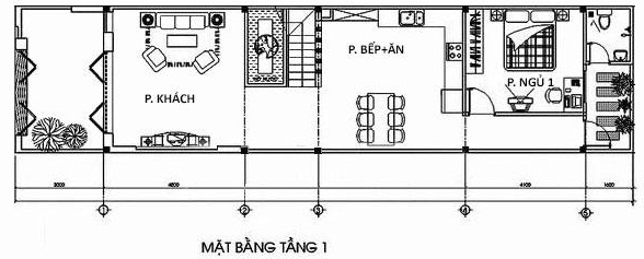 hình ảnh mặt bằng thiết kế tầng 1 nhà ống