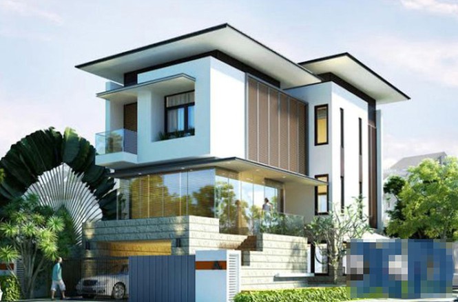 mẫu nhà vuông 2 tầng