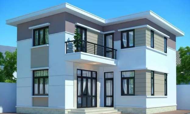 nhà 2 tầng hình chữ L