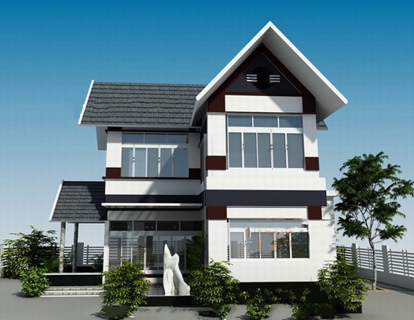 ngoại thất nhà 2 tầng đẹp