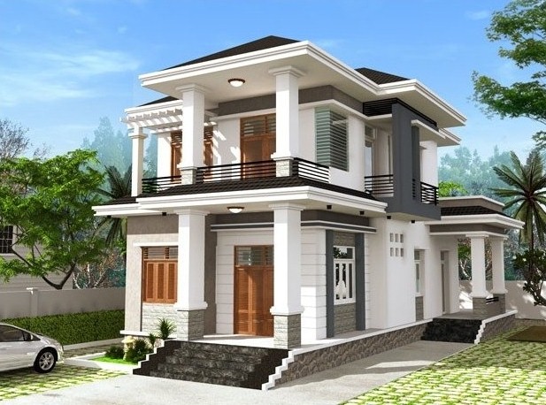 mẫu nhà 2 tầng phong cách hiện đại