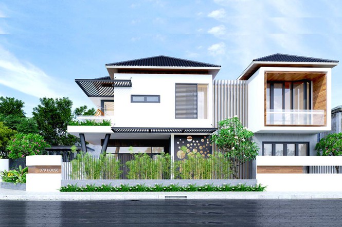 mẫu nhà 2 tầng phong cách châu Âu