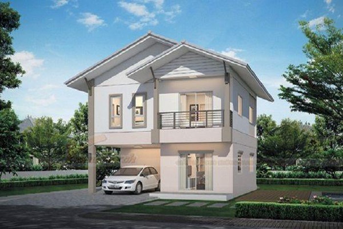 nhà mái Thái 2 tầng hiện đại, đơn giản