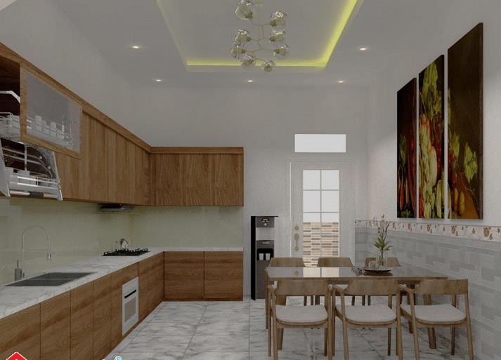 hệ tủ bếp hình chữ L đẹp mắt