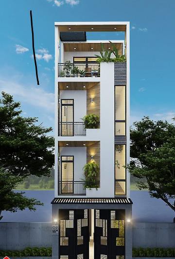 mặt tiền nhà phố 4 tầng đẹp