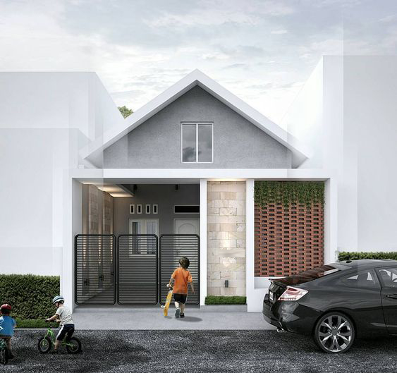 phối cảnh 3D mẫu nhà cấp 4 diện tích 5x10m