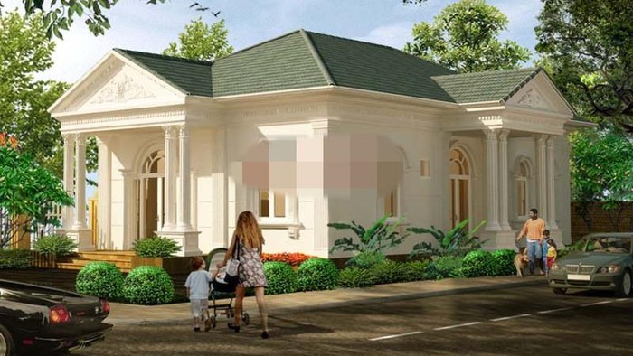 nhà cấp 4 phong cách châu Âu cổ điển sang trọng