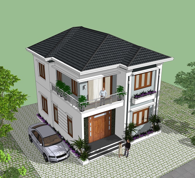 biệt thự 2 tầng phong cách cách tân