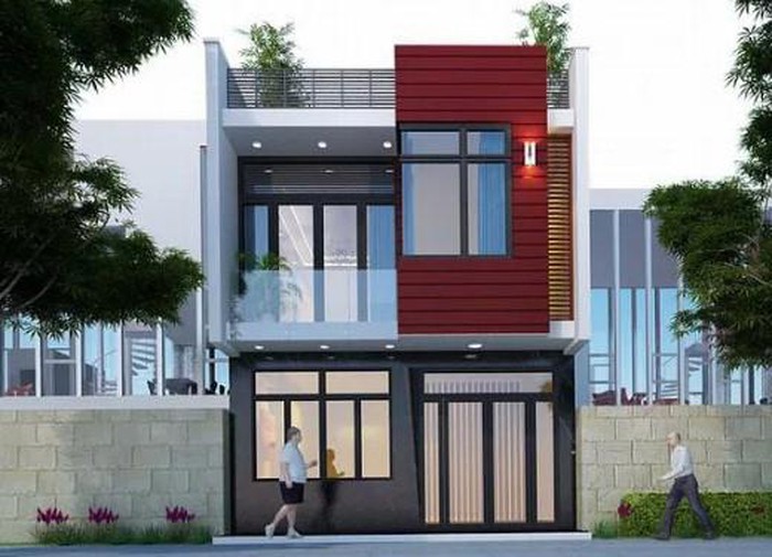mẫu nhà 2 tầng kiểu Hàn Quốc