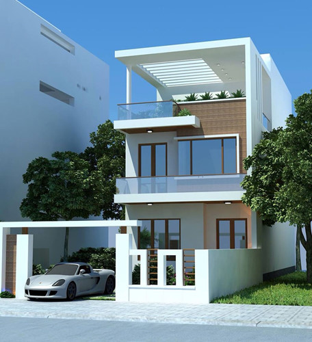 nhà ống 2 tầng 1 tum