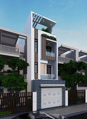 mặt tiền nhà mái bằng
