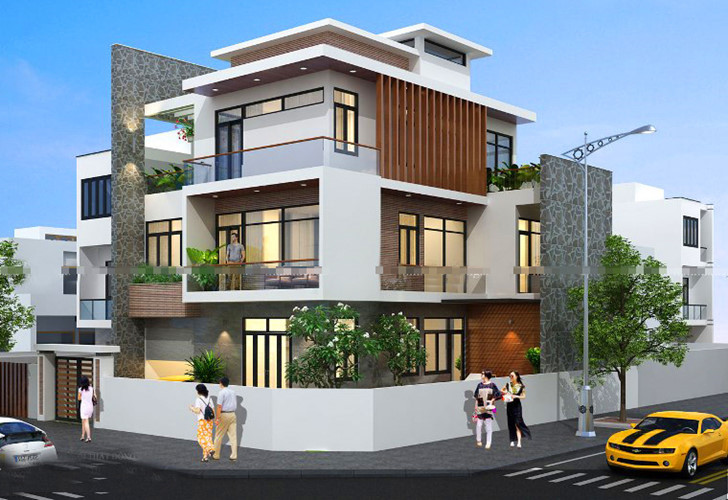 mẫu biệt thự 2 mặt tiền đẹp