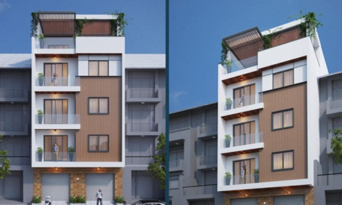 thiết kế nhà phố 5 tầng