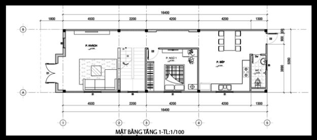 ngôi nhà ống 2 tầng mái Thái ấn tượng. 1