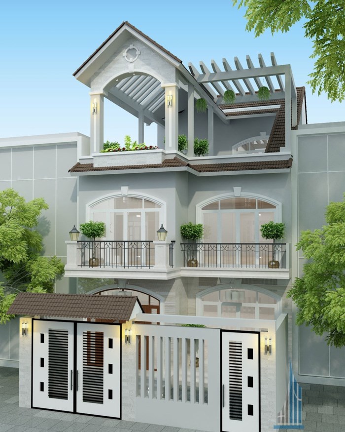 mặt tiền nhà phố 3 tầng đẹp