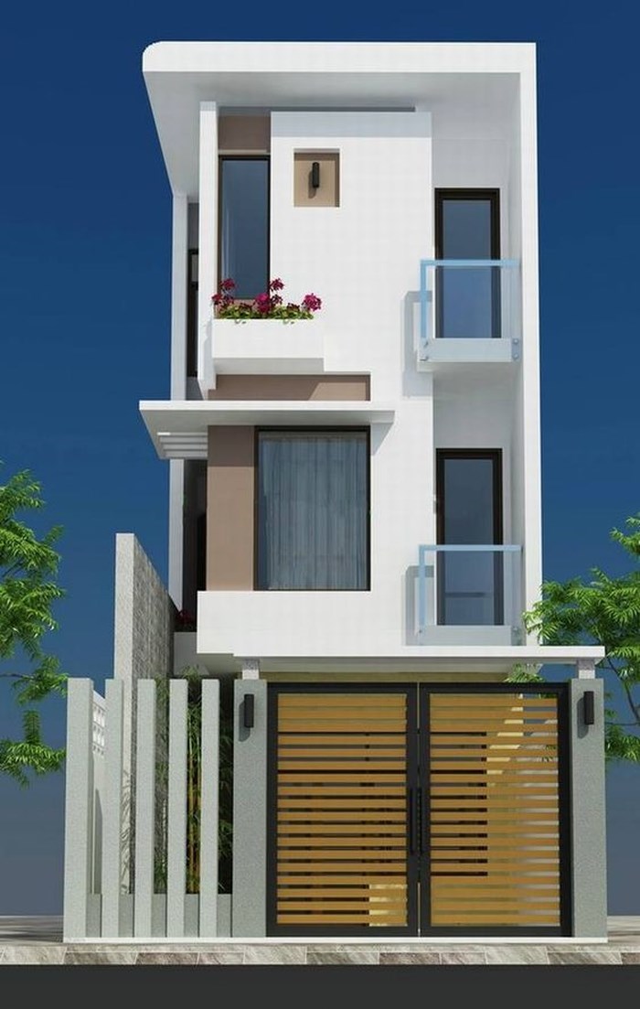 vẻ đẹp độc đáo của mặt tiền nhà 3 tầng