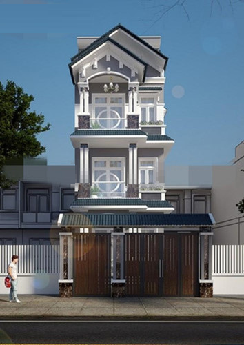 nhà phố mái kép 3 tầng