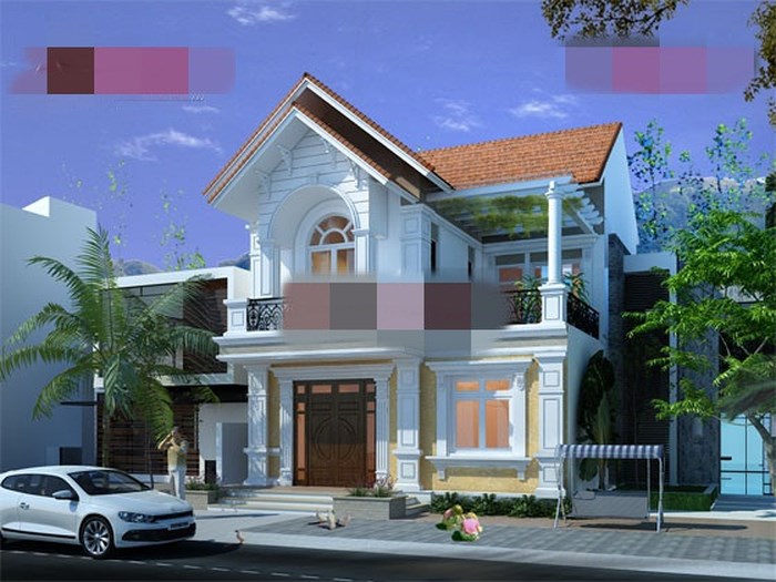 Với kinh phí khoảng 950 triệu đồng, bạn có thể sở hữu ngôi nhà phố 2 tầng phong cách tân cổ điển trên diện tích 100m2.
