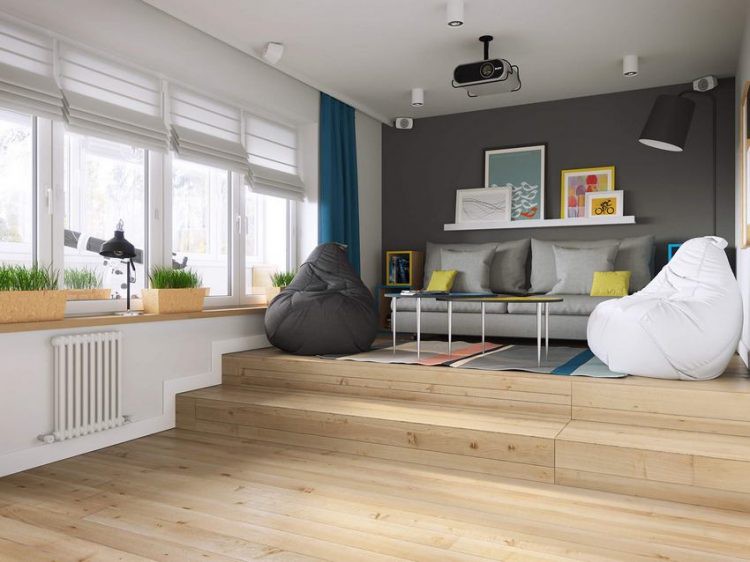 thiết kế sàn nhà giật cấp