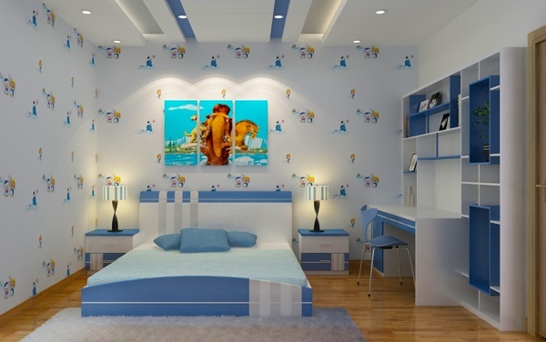 phòng ngủ bé trai nhà 4 tầng