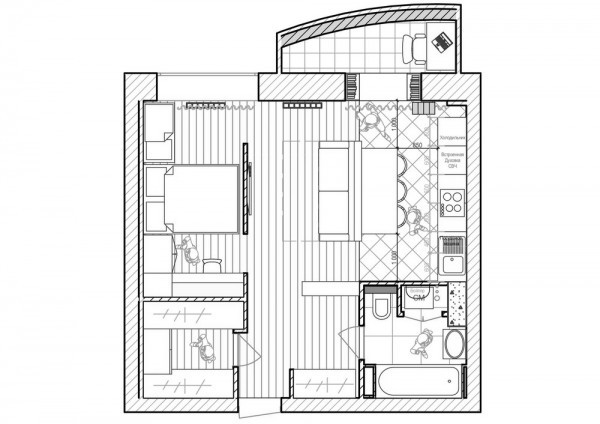 căn hộ 46m2 đẹp
