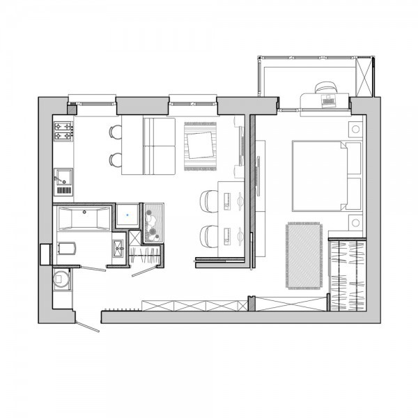 căn hộ 48m2 đẹp