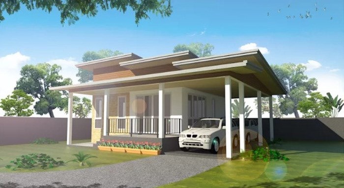 nhà vườn có gara ô tô