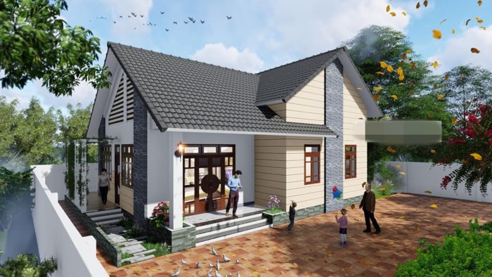 nhà vườn 1 tầng