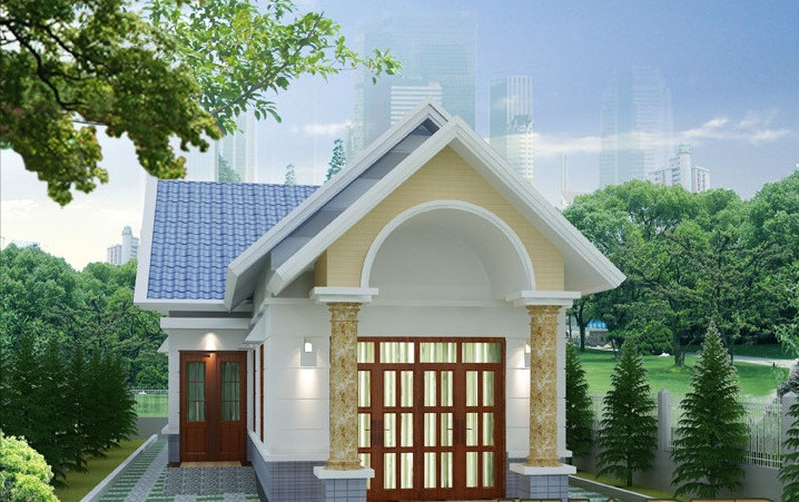 mẫu nhà cấp 4 mái thái chữ L
