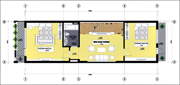 nhà phố 3 tầng hiện đại