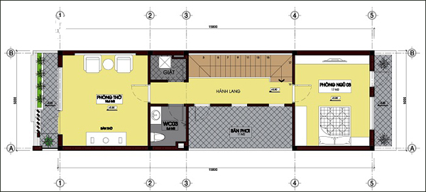 Bản vẽ thiết kế mặt bằng tầng 3