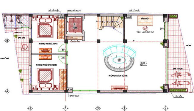 bản thiết kế không gian trong ngôi nhà phố