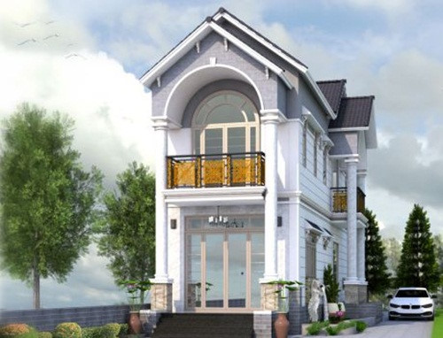 mẫu nhà phố mái Thái 2 tầng