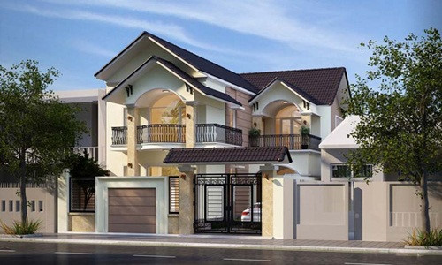 Mẫu nhà mái Thái 2 tầng