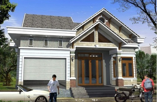 Mẫu nhà mái Thái thiết kế 1 tầng
