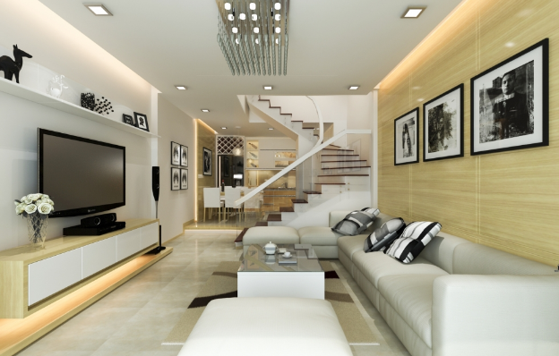 Thiết kế phòng khách nhà ống tạo đẳng cấp cho chủ nhân căn hộ