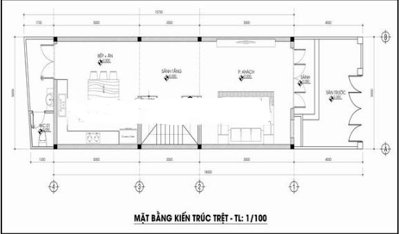 nhà ống 3 tầng lệch tầng