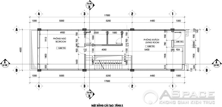 Mặt bằng cải tạo tầng 2