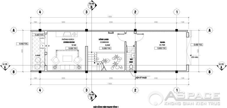 Mặt bằng hiện trạng tầng 1